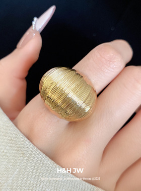 新款欧美夸张纹路开口戒指复古个性时尚精致食指戒轻奢高级感手饰