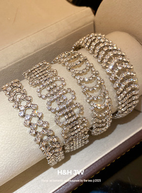 新款爆款欧美镶钻双层镂空手链精致时尚气质手环轻奢高级感手饰女