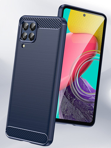 适用于三星M33手机壳M54全包边TPU软壳Galaxy电话F14三星M53碳纤维拉丝m14防摔滑SM-M536B磨砂SM-M336B保护套 - 图1