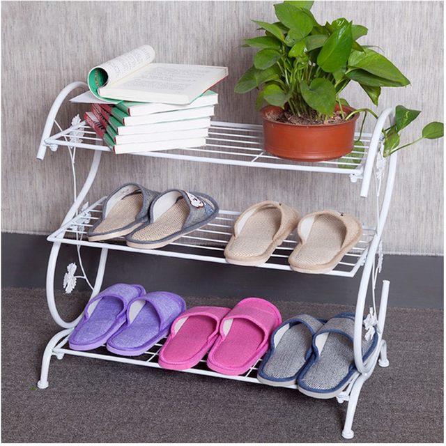 European iron shoe rack multi-layer flower rack simple living room storage shoe cabinet iron rack economical storage rack multi-working