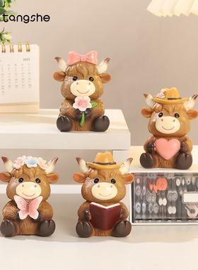 可爱卡通Q版苏格兰高地牛摆件