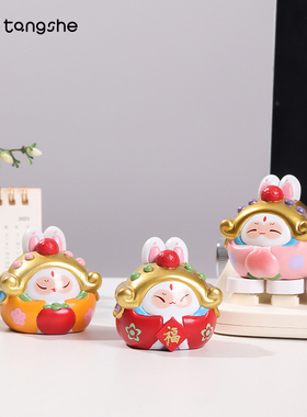 吉祥兔儿爷摆件创意办公桌面装饰