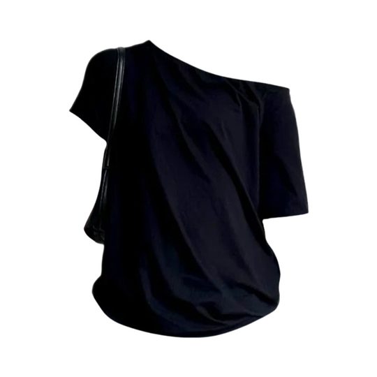 大码胖mm斜肩短袖t恤女装2025夏季新款辣妹纯欲风一字领露肩上衣