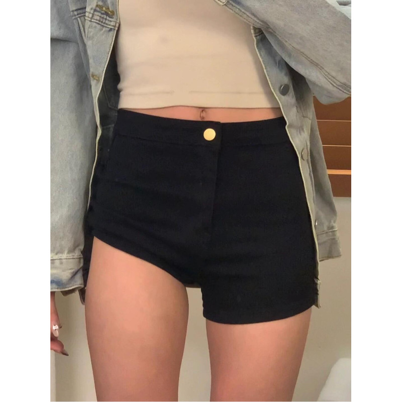 大码胖mm黑色百搭西装短裤女春夏高腰显瘦a字紧身弹力辣妹热裤子,淘宝优惠券,粉丝福利购,淘宝优惠卷