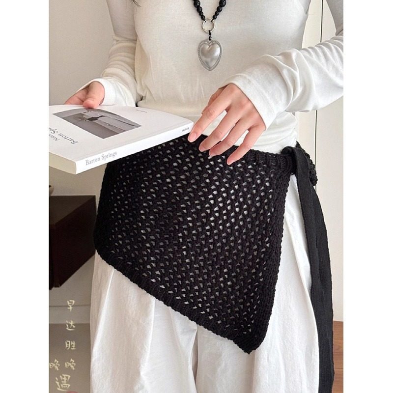 大码胖mm搭配神器镂空针织方巾腰带女秋冬新款气质屁帘高级感短裙,淘宝优惠券,粉丝福利购,淘宝优惠卷