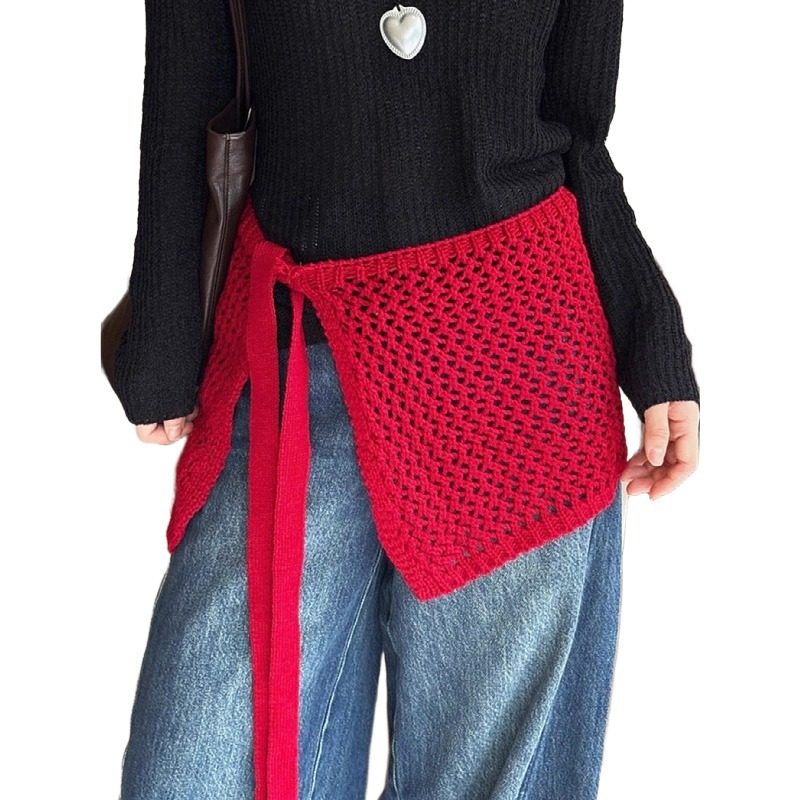 大码胖mm搭配神器镂空针织方巾腰带女秋冬新款气质屁帘高级感短裙,淘宝优惠券,粉丝福利购,淘宝优惠卷