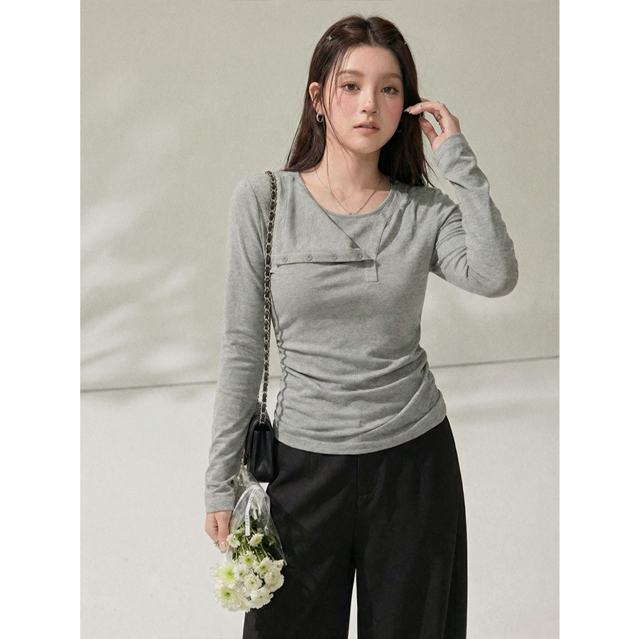 大码胖妹妹半开领打底衫女内搭2026春季新款设计感修身长袖上衣女,淘宝优惠券,粉丝福利购,淘宝优惠卷