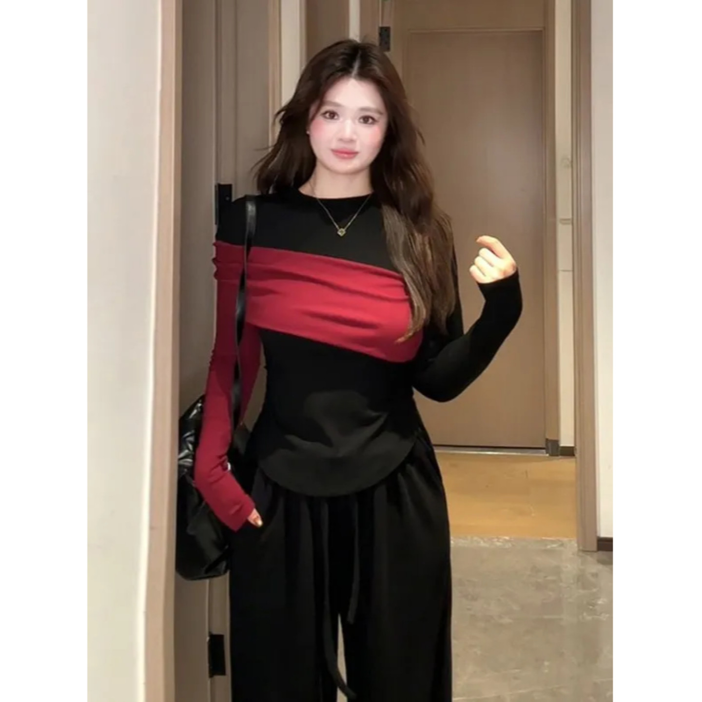 大码胖MM撞色内搭打底衫长袖T恤女2026新款秋冬显瘦加绒磨毛上衣,淘宝优惠券,粉丝福利购,淘宝优惠卷