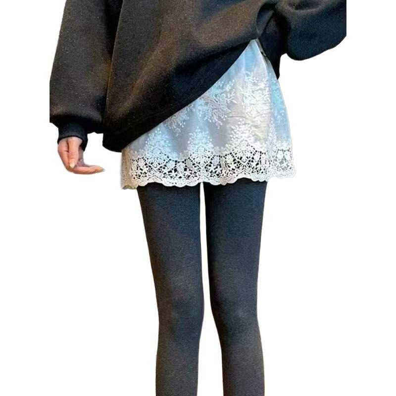 大码胖mm蕾丝拼接A字半身裙女秋冬高腰时尚气质遮胯叠穿屁帘短裙,淘宝优惠券,粉丝福利购,淘宝优惠卷