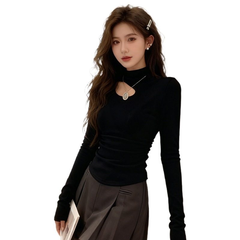 大码胖mm镂空长袖T恤女内搭加绒磨毛打底衫2025秋冬新款修身上衣,淘宝优惠券,粉丝福利购,淘宝优惠卷