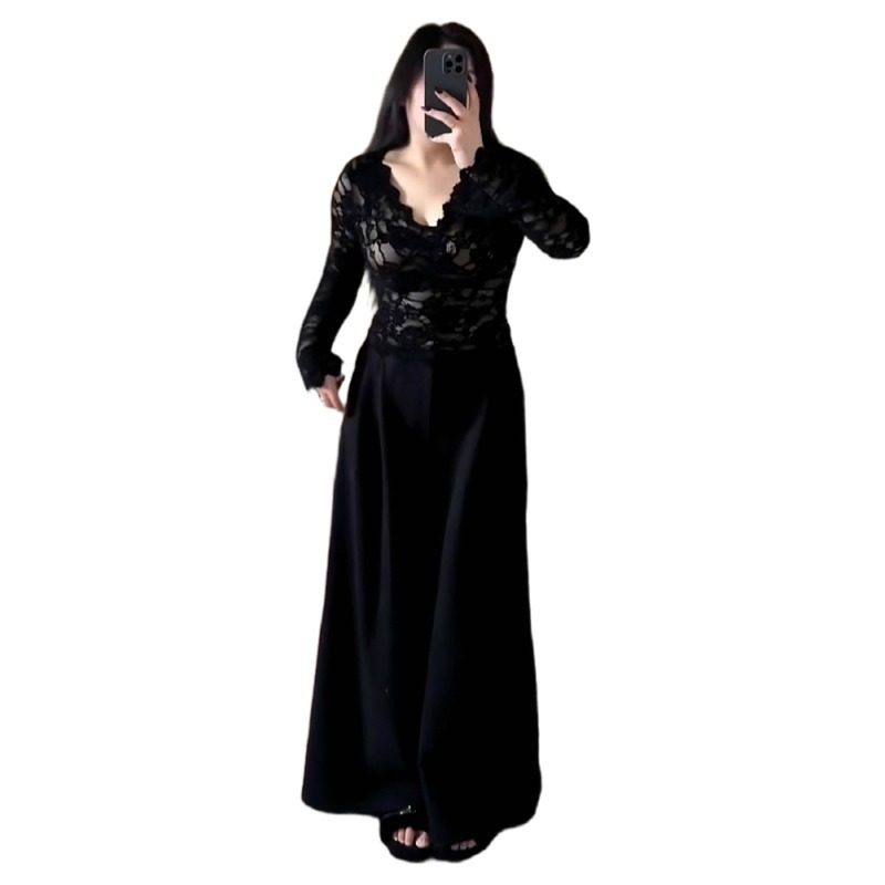 大码法式蕾丝v领内搭打底衫T恤女秋冬季胖mm显瘦气质百搭绝美上衣,淘宝优惠券,粉丝福利购,淘宝优惠卷