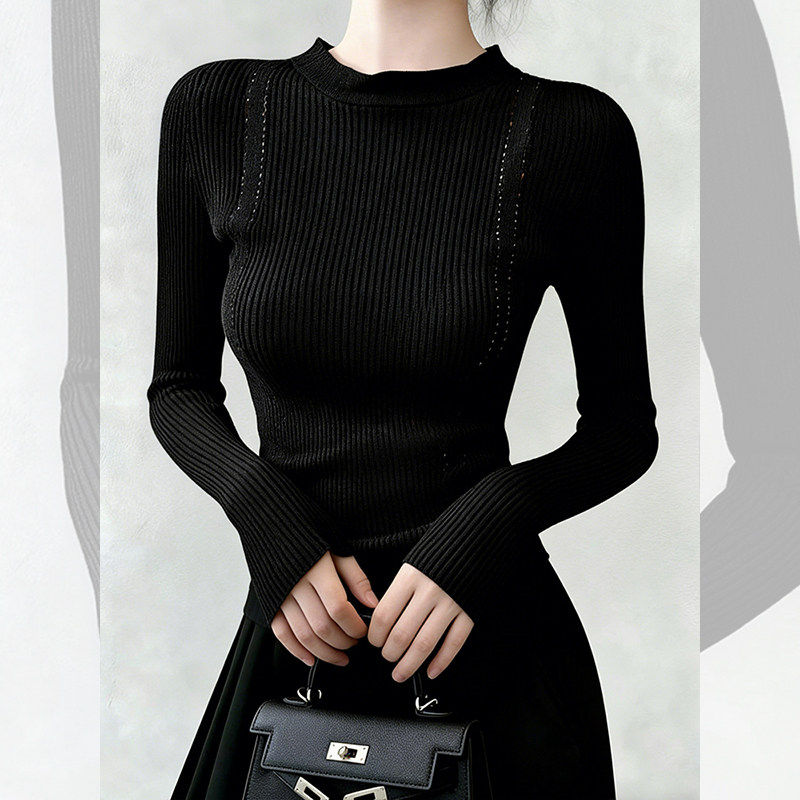 大码胖mm法式镂空针织衫打底女秋冬内搭设计感显瘦气质高级感上衣,淘宝优惠券,粉丝福利购,淘宝优惠卷