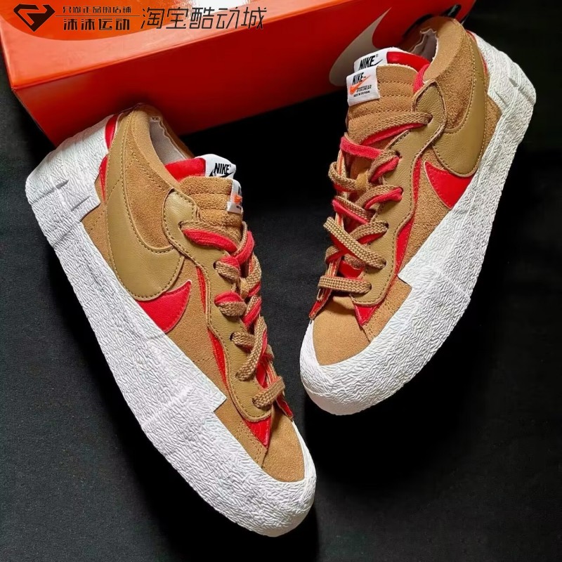 Nike BlazerLow x sacai联名解构低帮轻便运动休闲板鞋DD1877-200 - 图0