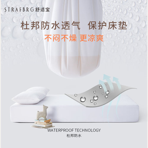 舒适宝防水床笠床罩1.8床套单件儿童保护套1.5床垫罩防滑全包 - 图0