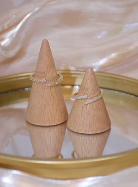 韩国时尚风锆石开口可调节戒指