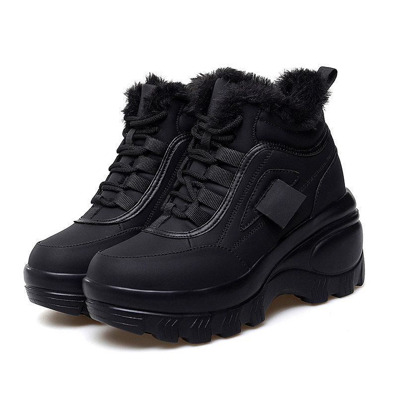 8CM厚底户外靴女冬季加绒加厚增高鞋棉靴防水高帮老爹鞋雪地短靴,淘宝优惠券,粉丝福利购,淘宝优惠卷