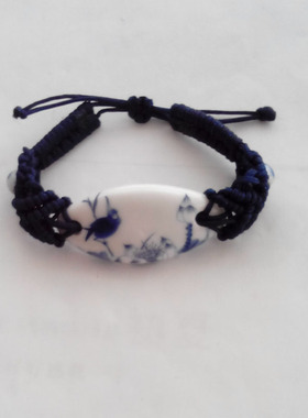 男士陶瓷民族风编织手绘首饰品