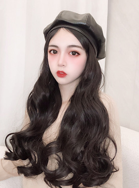 长卷发自然风八角帽子
