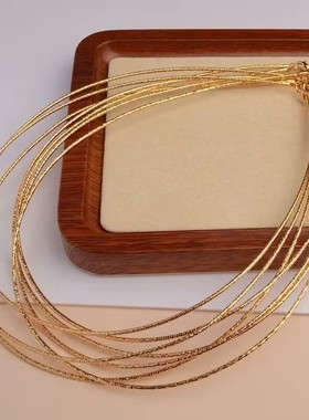 镀真金沙金项链可调节项链