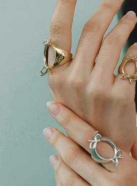 QURIOUSTONE独立设计师首饰夏日度假海滩比基尼戒指925银潮酷个性