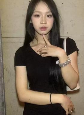 创口光合银色铆钉手链小众设计手环Y2K朋克亚文化男女手饰造型