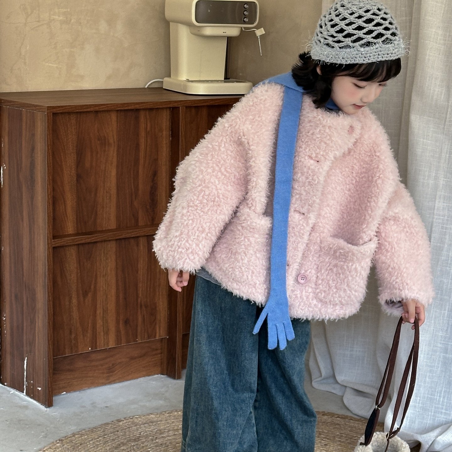 儿童皮草外套女童装2025秋冬季男宝宝羊羔毛一体短款加厚毛毛大衣,淘宝优惠券,粉丝福利购,淘宝优惠卷