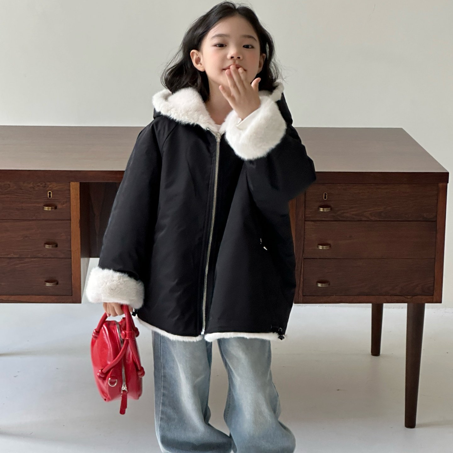 儿童毛皮大衣男女童加绒两面穿连帽上衣中大童装水貂皮草外套冬款,淘宝优惠券,粉丝福利购,淘宝优惠卷