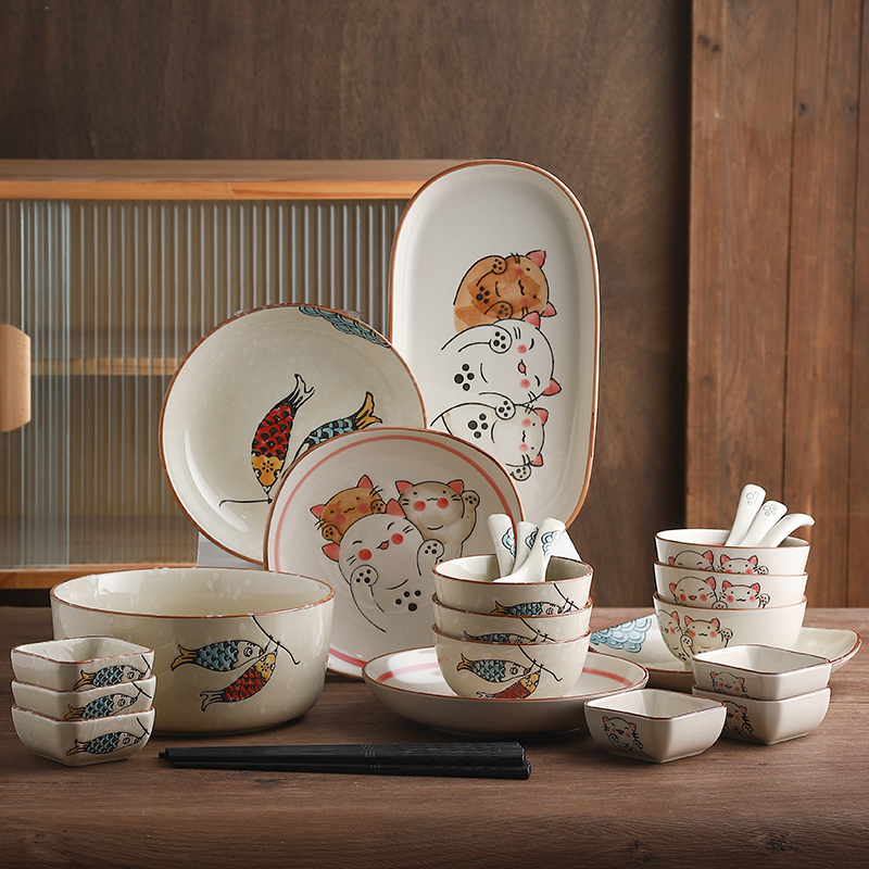 碗碟套装礼盒家用日式乔迁餐具碗筷组合陶瓷饭碗碗盘套装婚庆送礼