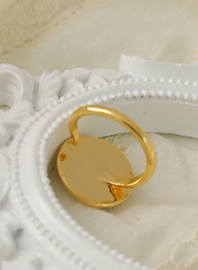 蓝色梦幻手绘油画戒指女极简莫兰