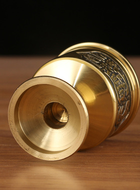 纯铜关公茶杯供佛财神爷