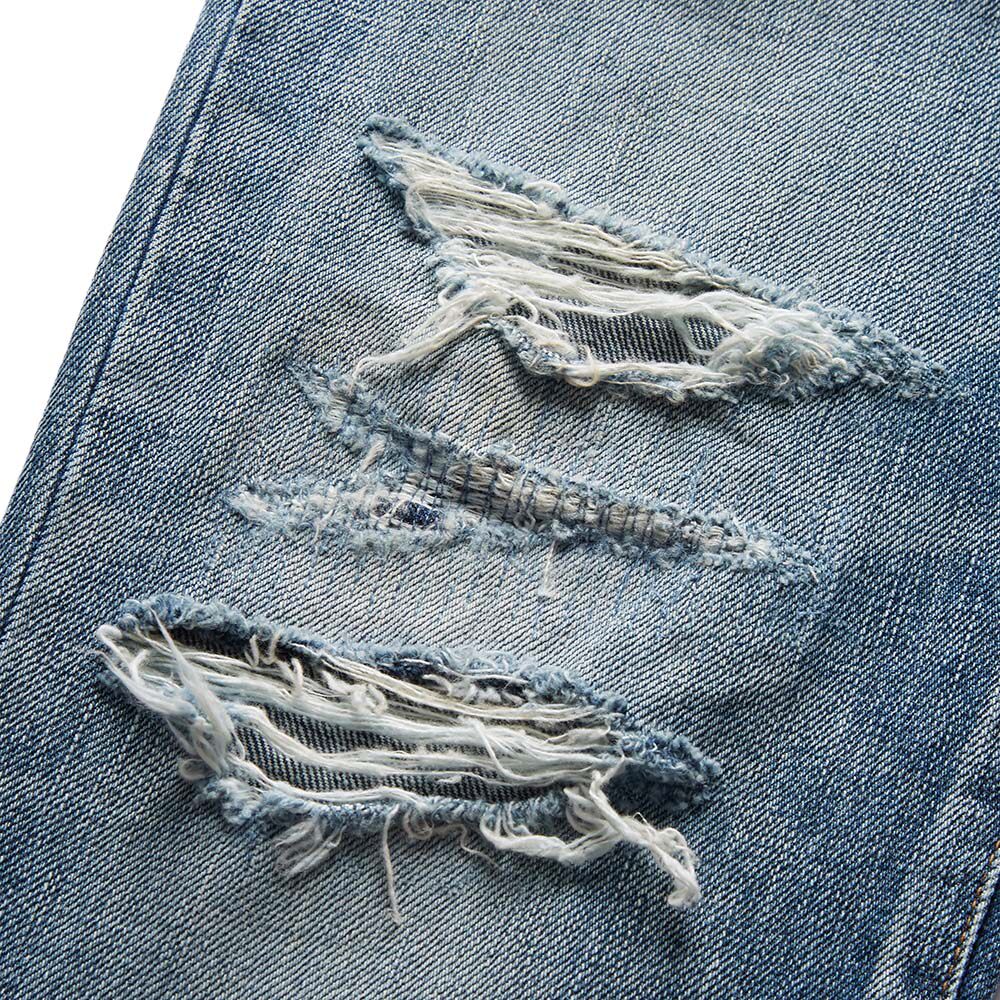 圣罗兰男士蓝色全棉破洞牛仔长裤 魅力惠牛仔裤