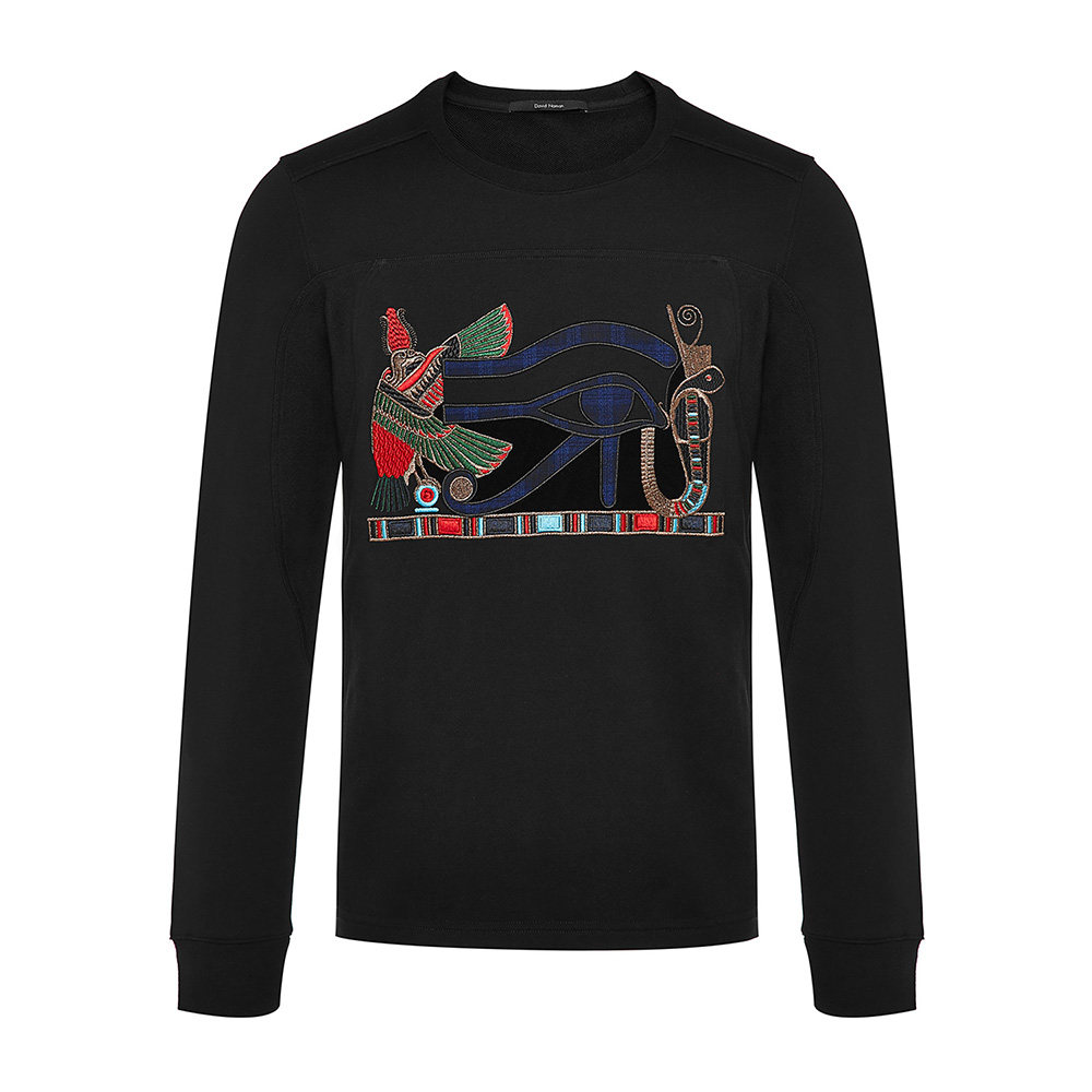 david naman男士黑色时尚百搭卫衣 魅力惠卫衣