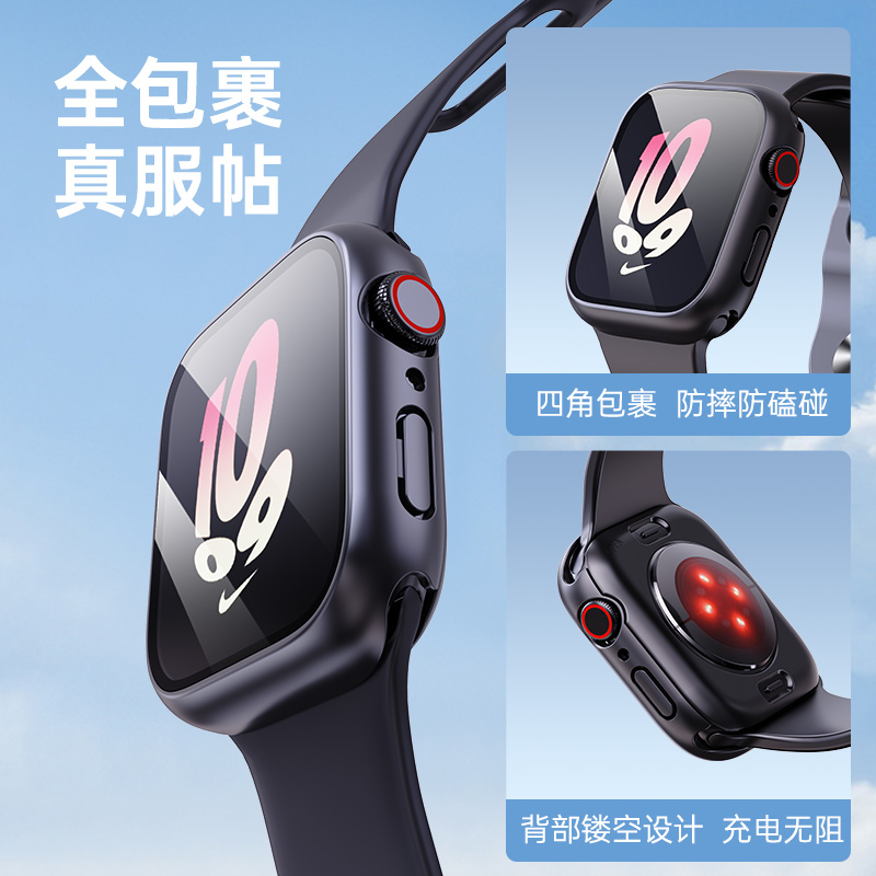 PZOZ适用苹果applewatch保护壳膜一体s9s8s7手表iwatch5applewatchUltra6iwatchs表带applewatchs外壳Ultra套-图2