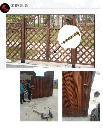 中式复古纯铜大门插销门栓门锁门扣古建别墅仿古实木门加长天地插 - 图2