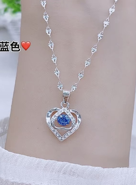 S999足银跳动的心项链女小众轻奢通勤简约感百搭锁骨链潮高级感