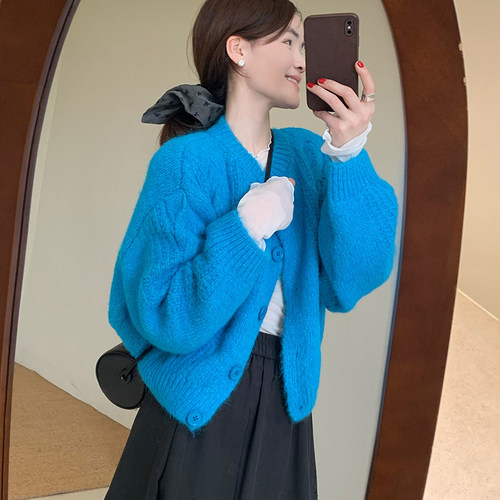 话里慵懒随性柔软毛衣透气2026春季新款舒适女自然宽松针织衫上衣 - 图1