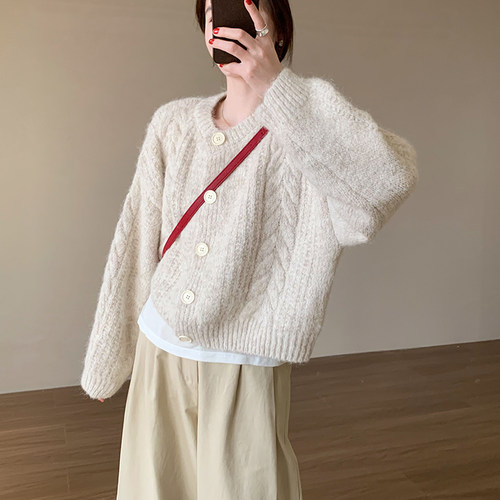 话里慵懒随性柔软毛衣透气2026春季新款舒适女自然宽松针织衫上衣 - 图2