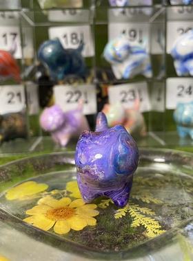 【流体小猫】一只自信的小猫先生4.8cm檀木飘漆工艺 一物一拍