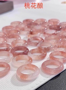桃花酿少女粉色戒指圈