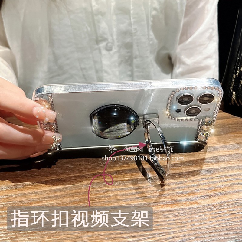 适用于苹果14手机壳14promax奢华13女款12pro新款11promax创意视频支架iphone13proMAX全包防摔12高级感水钻