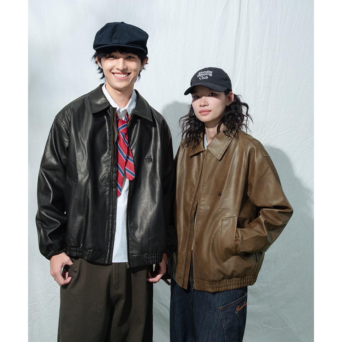 Mentmate 25AW 小众花绒水洗做旧复古皮衣夹克 男女中性外套秋冬,淘宝优惠券,粉丝福利购,淘宝优惠卷