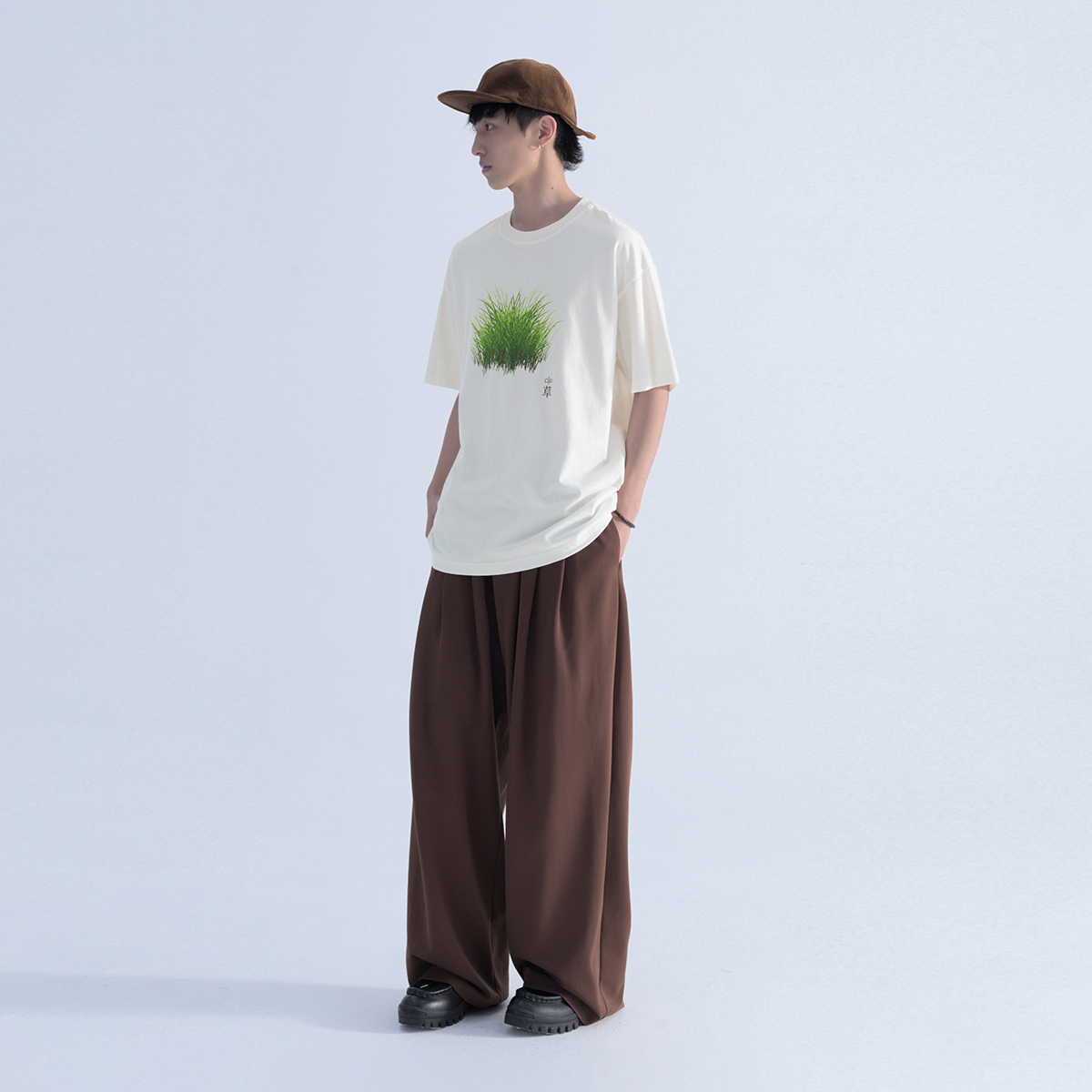 Mentmate 24SS ＜草＞肢体语言系列设计T恤 男女通勤休闲短袖夏季 - 图0