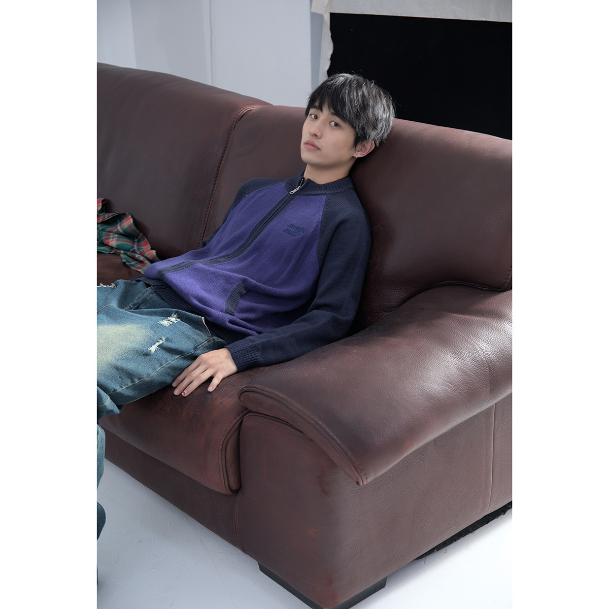 Mentmate 秋冬简约百搭拼色毛衣外套 男女情侣款休闲宽松针织开衫,淘宝优惠券,粉丝福利购,淘宝优惠卷