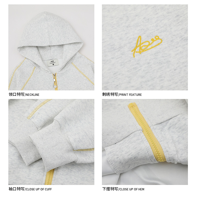 悟空有货美式潮牌简约刺绣撞色连帽卫衣男女复古宽松情侣帽衫外套,淘宝优惠券,粉丝福利购,淘宝优惠卷