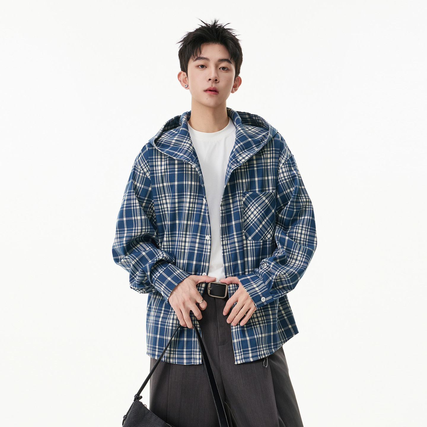 悟空有货2026春季格子连帽衬衫男女美式复古宽松情侣休闲衬衣外套,淘宝优惠券,粉丝福利购,淘宝优惠卷