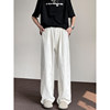 American retro white straight jeans for men trendy brand