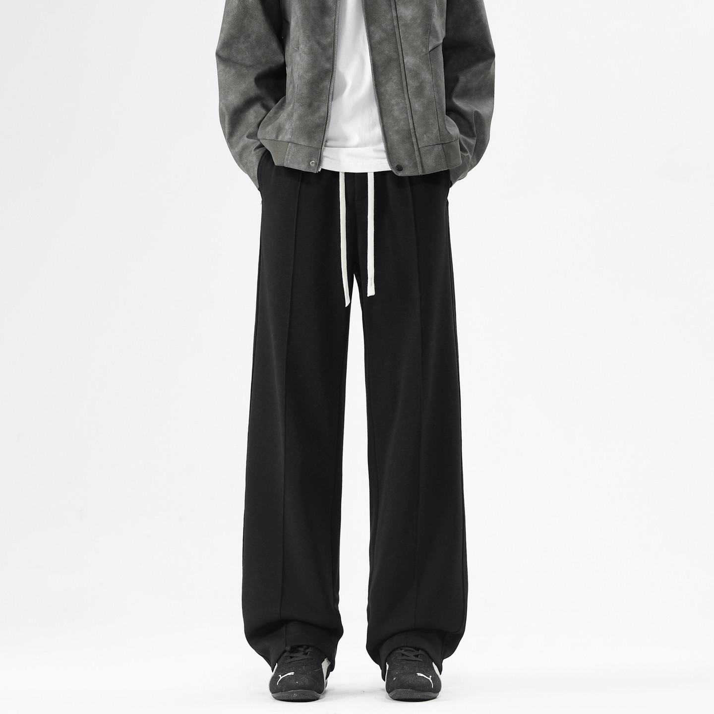 悟空有货潮牌美式抽绳松紧加绒运动卫裤男复古宽松阔腿百搭休闲裤,淘宝优惠券,粉丝福利购,淘宝优惠卷