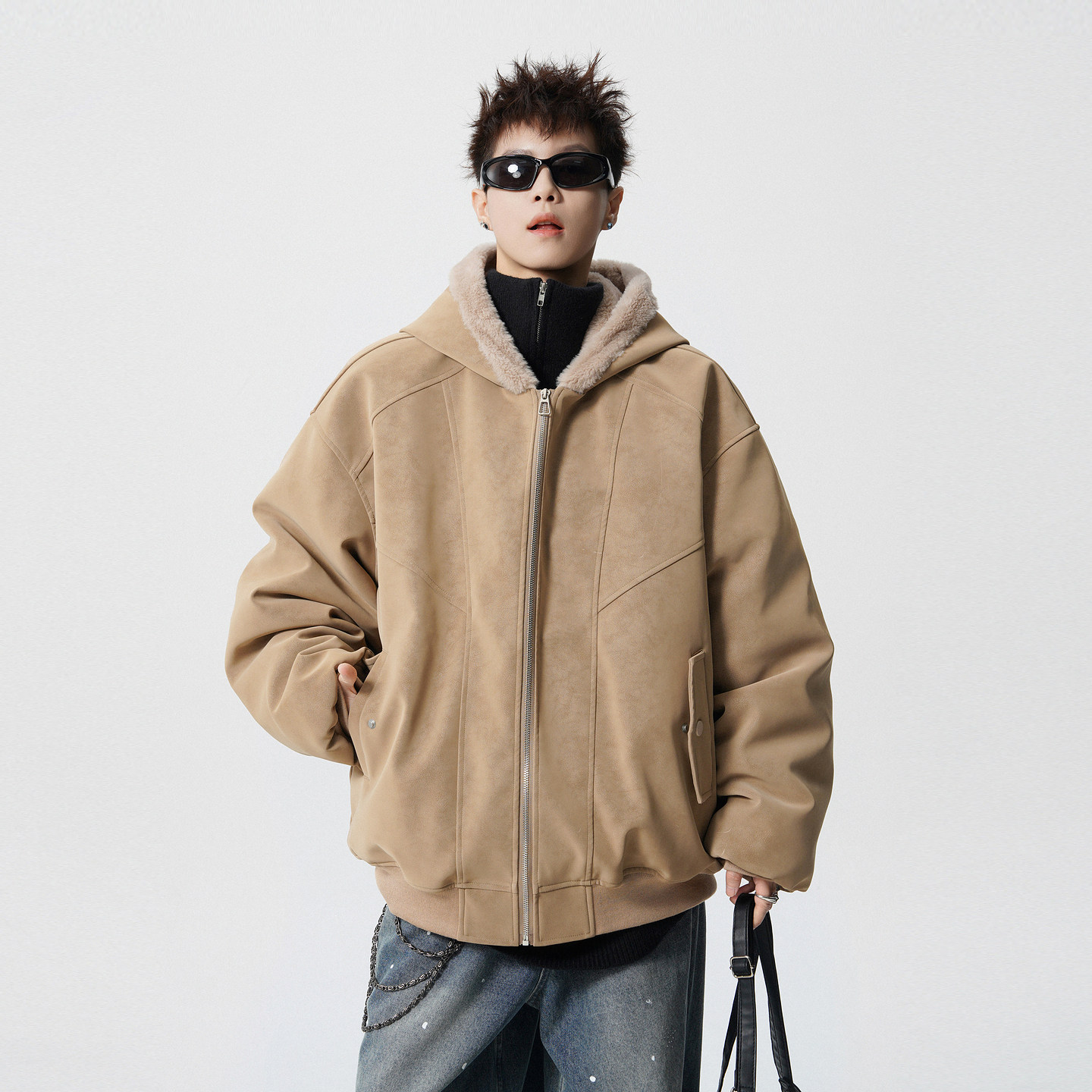 悟空有货美式加绒座山雕连帽棉衣男冬季潮牌宽松情侣保暖加厚棉服,淘宝优惠券,粉丝福利购,淘宝优惠卷