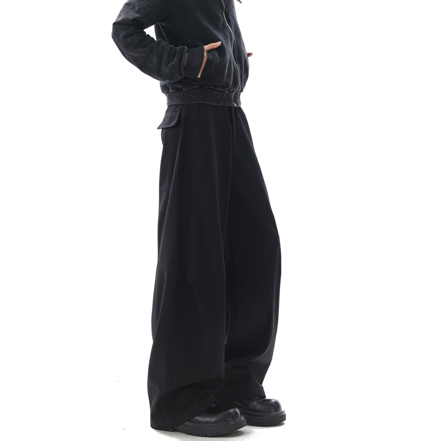 悟空有货潮牌美式解构高级感垂感西裤男女复古宽松阔腿百搭休闲裤,淘宝优惠券,粉丝福利购,淘宝优惠卷