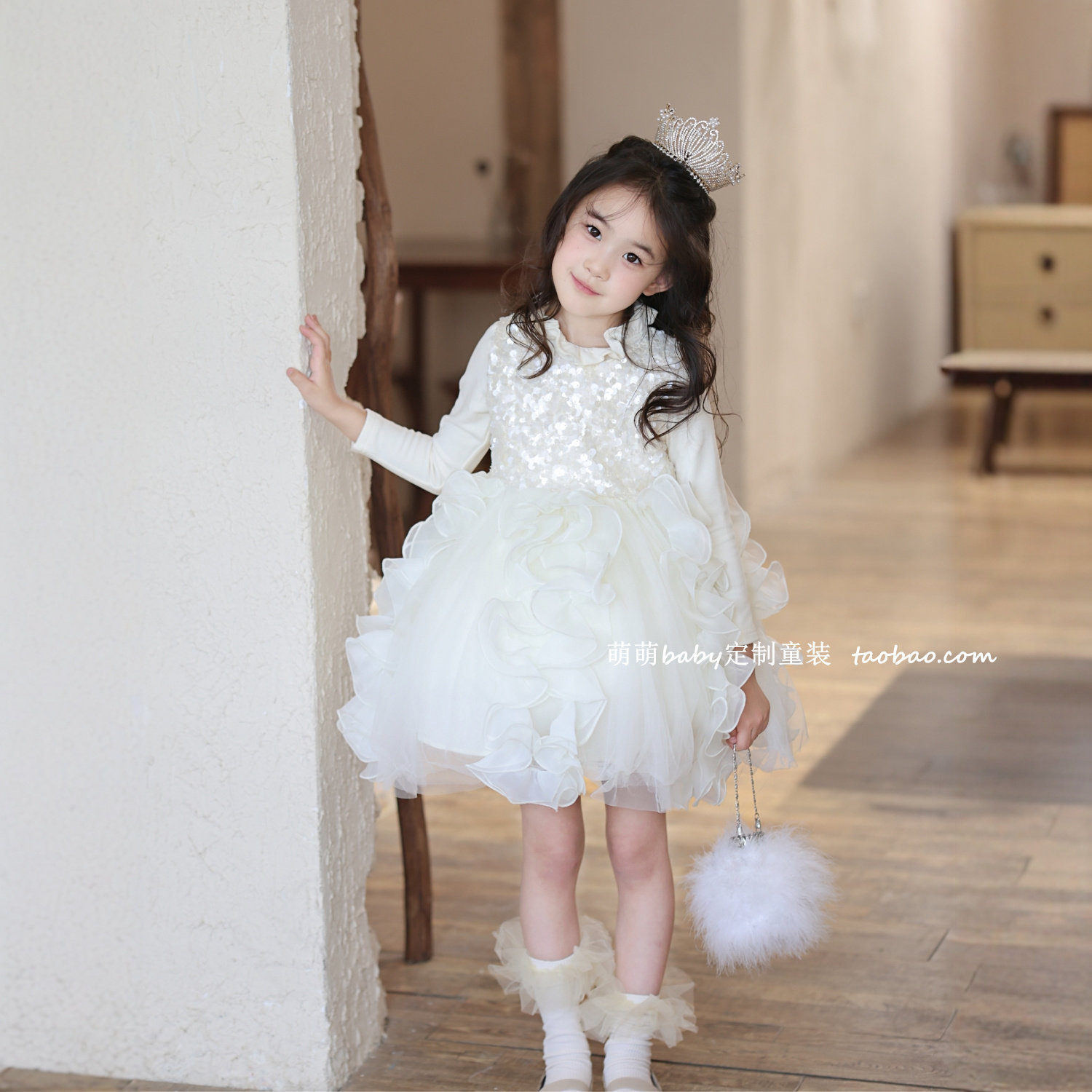 2025秋冬女童亮片网纱蓬蓬裙连衣裙儿童生日礼服裙公主裙背心裙子,淘宝优惠券,粉丝福利购,淘宝优惠卷